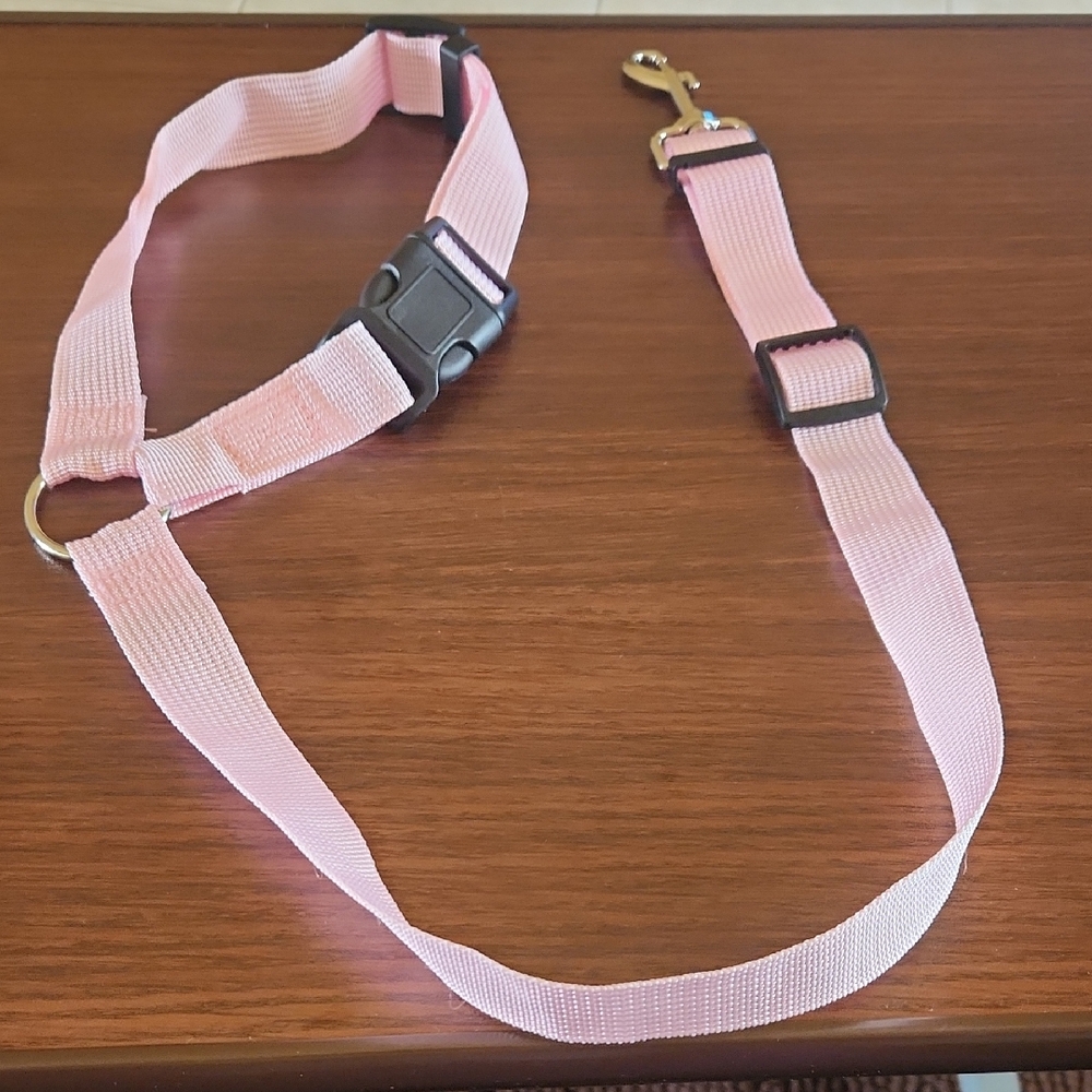 Pink Adjustable Dog Car Seat Leash